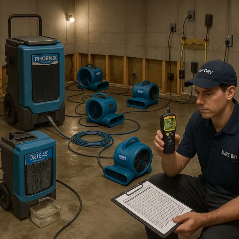 Structural Drying and Dehumidification process in Ogden, KS
